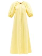 Staud - Vincent Cotton-blend Poplin Midi Dress - Womens - Yellow