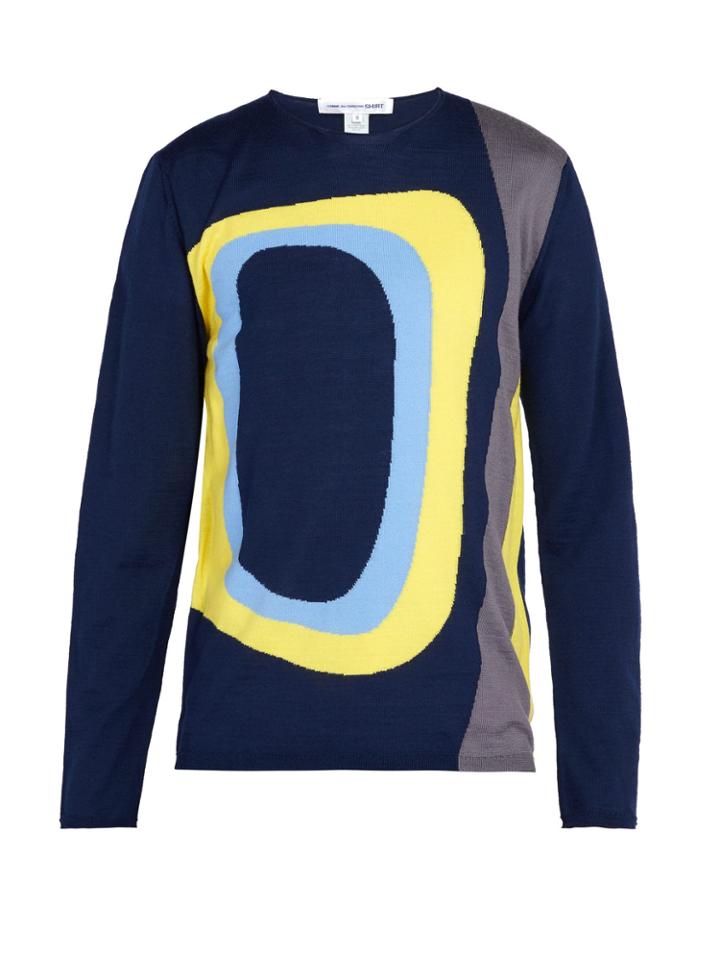 Comme Des Garçons Shirt Abstract-intarsia Wool-blend Sweater