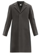 Matchesfashion.com Maison Margiela - Piped-seam Longline Wool-blend Felted Coat - Mens - Grey