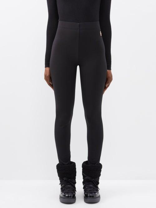 Moncler Grenoble - Logo-patch Jersey Ski Leggings - Womens - Black