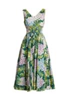Dolce & Gabbana Hydrangea-print Sleeveless Cotton-poplin Dress