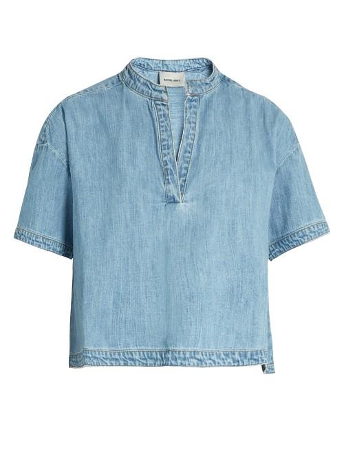 Rachel Comey Gabe Mandarin-collar Denim Top
