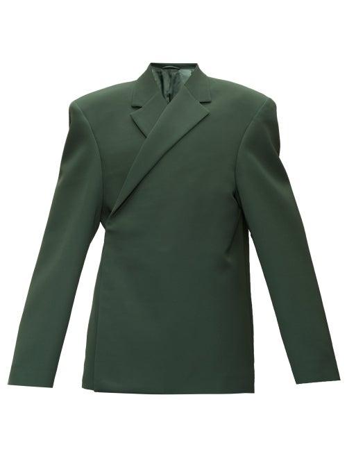Matchesfashion.com Balenciaga - Exaggerated-shoulder Twill Jacket - Mens - Green