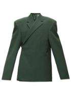 Matchesfashion.com Balenciaga - Exaggerated-shoulder Twill Jacket - Mens - Green