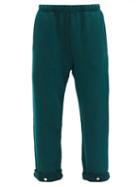 Matchesfashion.com Les Tien - Snap-front Brushed-back Cotton Track Pants - Womens - Green