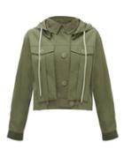 Matchesfashion.com Loewe - Hooded Elbow-patch Cotton-gabardine Jacket - Womens - Khaki