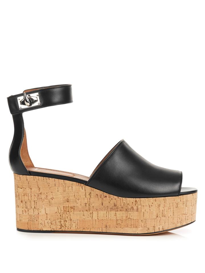 Givenchy Rinny Leather Flatform-wedge Sandals