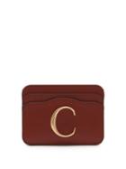 Matchesfashion.com Chlo - The C Logo Leather Cardholder - Womens - Brown