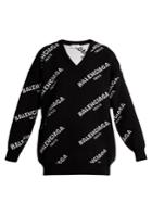 Balenciaga Logo-jacquard Wool-blend Sweater