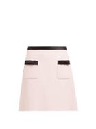 Matchesfashion.com Miu Miu - Bow Embellished Mini Skirt - Womens - Light Pink