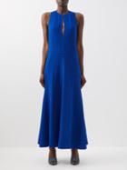 Victoria Beckham - Keyhole Cloqu Maxi Dress - Womens - Blue