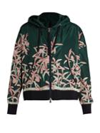 Moncler Comte Hooded Floral-print Taffeta Jacket
