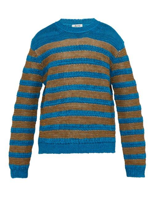 Matchesfashion.com Acne Studios - Kiefer Breton Striped Sweater - Mens - Blue