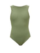 Matchesfashion.com Albus Lumen - High-neck V-back Swimsuit - Womens - Green