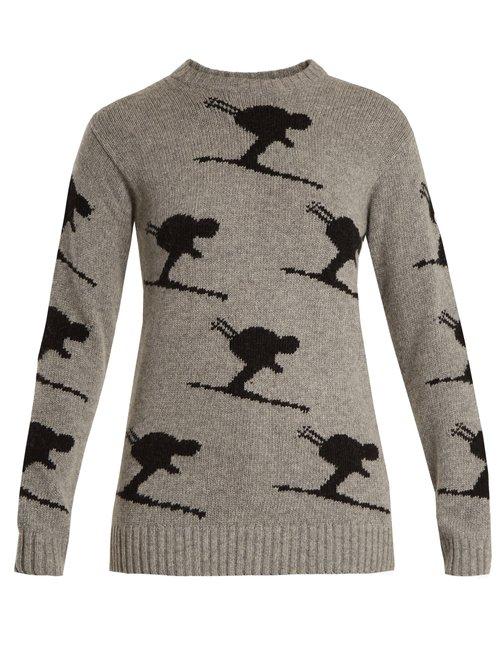 Matchesfashion.com Fusalp - Carving Wool Blend Performance Sweater - Womens - Grey