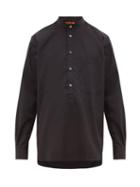 Matchesfashion.com Barena Venezia - Cioapa Oversized Cotton Henley Shirt - Mens - Black