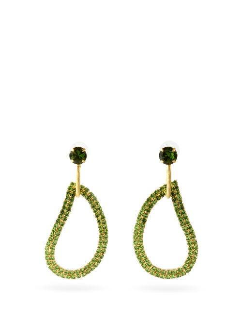 Matchesfashion.com Zeus + Dione - X Ileana Makri Lachouri Crystal Drop Earrings - Womens - Green