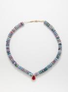 Jacquie Aiche - Diamond, Rubellite, Opal & 14kt Gold Necklace - Womens - Pink Multi