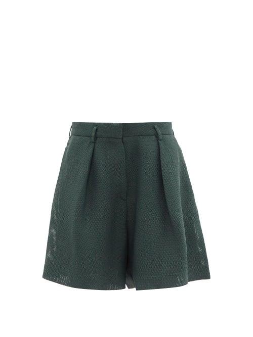 Ladies Rtw Petar Petrov - Gea High-rise Silk-blend Shorts - Womens - Navy