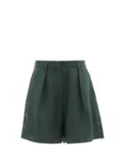 Ladies Rtw Petar Petrov - Gea High-rise Silk-blend Shorts - Womens - Navy