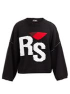 Matchesfashion.com Raf Simons - Logo-jacquard Oversized Wool Sweater - Mens - Black