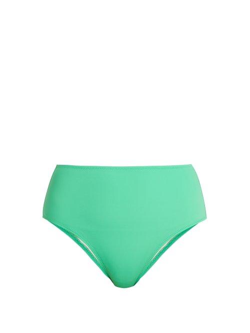 Matchesfashion.com Solid & Striped - The Beverly High Waisted Bikini Briefs - Womens - Green