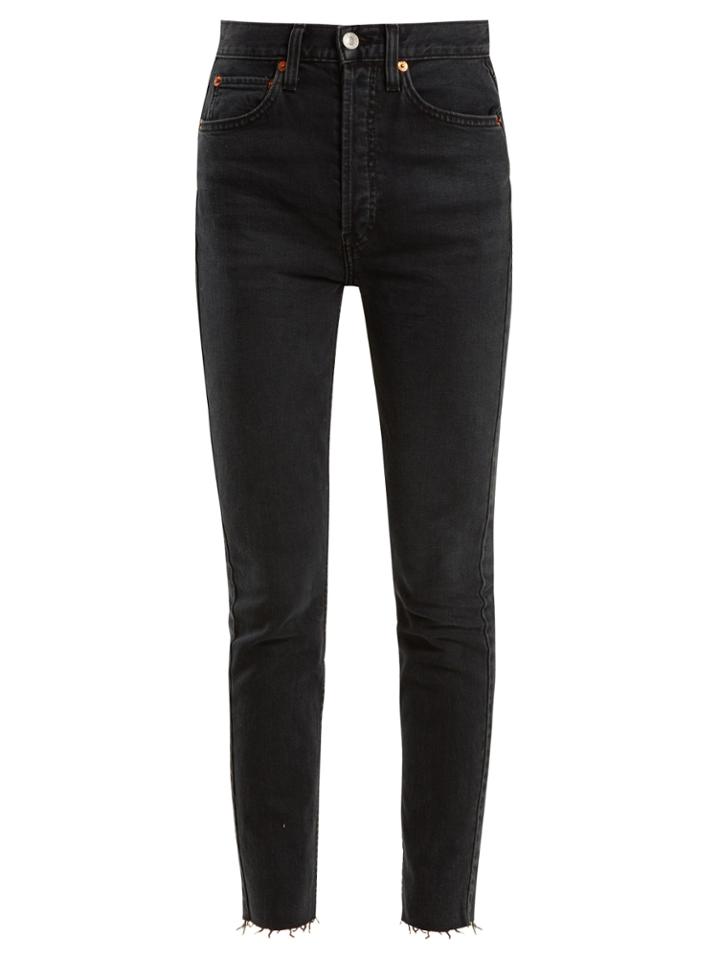 Re/done Originals Frayed-hem High-rise Skinny Jeans
