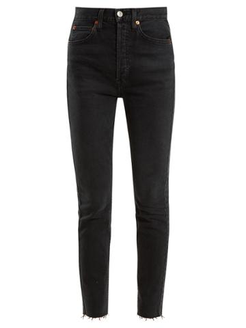 Re/done Originals Frayed-hem High-rise Skinny Jeans