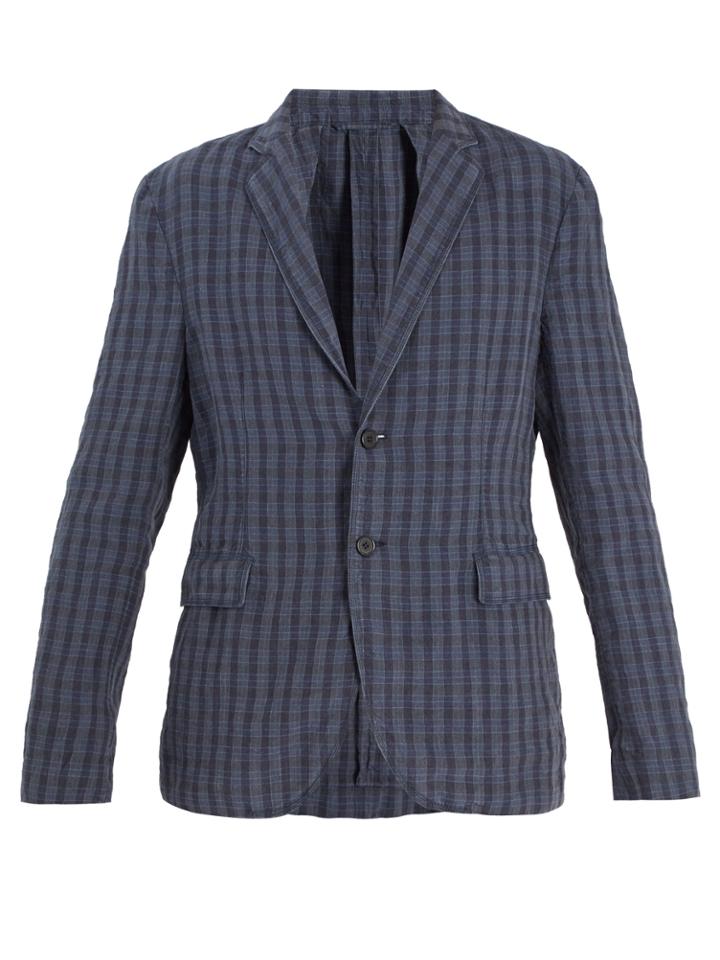 Acne Studios Antibes Checked-linen Blazer