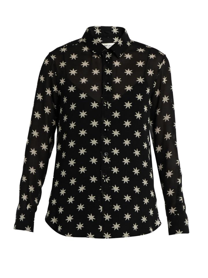 Saint Laurent Star-print Silk Shirt