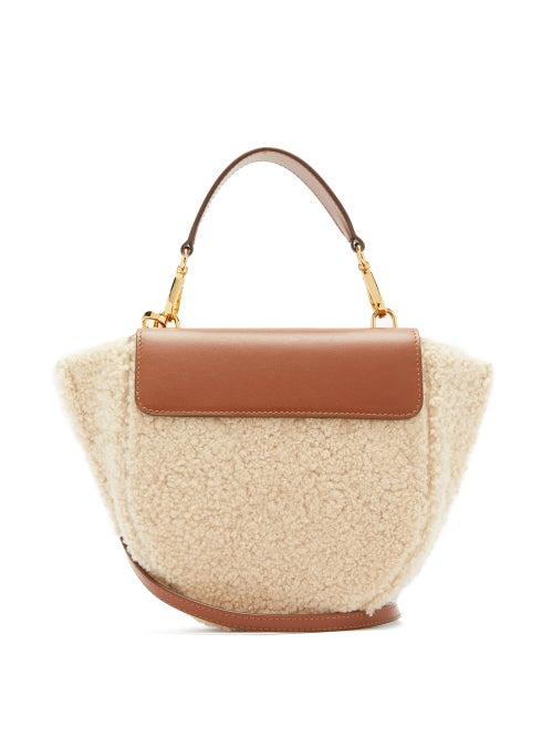 Matchesfashion.com Wandler - Hortensia Mini Shearling Cross Body Bag - Womens - Beige Multi