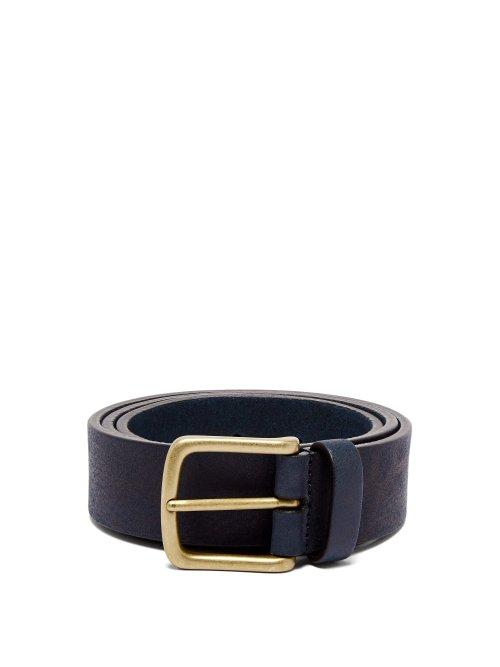Matchesfashion.com Anderson's - Pebbled Leather Belt - Mens - Navy