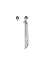 Matchesfashion.com Gucci - Lion And Crystal Tassel Mismatched Clip Earrings - Womens - Crystal