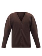Homme Pliss Issey Miyake - Technical-pleated Cardigan - Mens - Brown