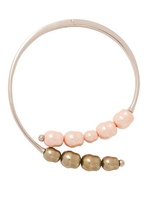 Matchesfashion.com Peter Pilotto - X Panconesi Beaded Silver Tone Choker Necklace - Womens - Pink