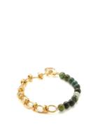 By Alona - Ayla Agate & 18kt Gold-plated Anklet - Womens - Green Multi