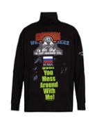 Matchesfashion.com Vetements - Double Layer Print Roll Neck Top - Mens - Black