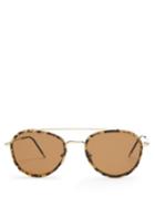 Matchesfashion.com Thom Browne - Tokyo Aviator Sunglasses - Mens - Brown Multi