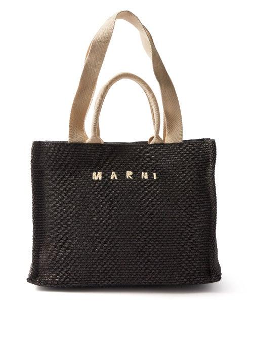 Marni - Logo-embroidered Faux-raffia Tote Bag - Mens - Black