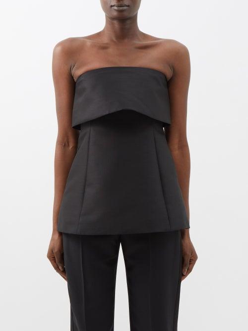 Toteme - Foldover Bandeau Top - Womens - Black