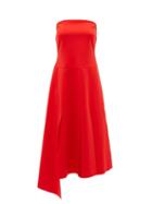 Matchesfashion.com A.w.a.k.e. Mode - Strapless Pleated Crepe Dress - Womens - Red