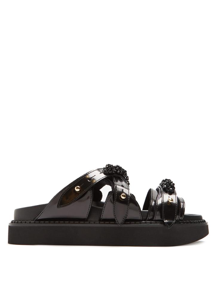 Simone Rocha Embellished Leather Slides