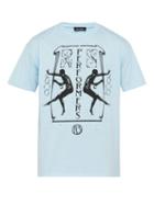 Matchesfashion.com Raf Simons - Performers Cotton Jersey T Shirt - Mens - Light Blue