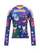 Walter Van Beirendonck - Cartoon Jersey Biking Top - Mens - Blue
