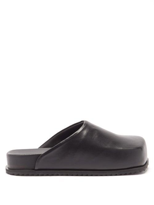 Yume Yume - Faux-leather Slippers - Womens - Black