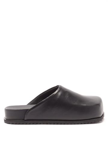 Yume Yume - Faux-leather Slippers - Womens - Black