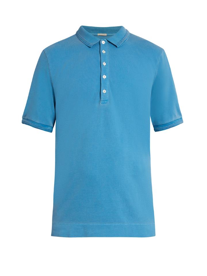 Massimo Alba Tennis Short-sleeved Cotton-blend Polo Shirt