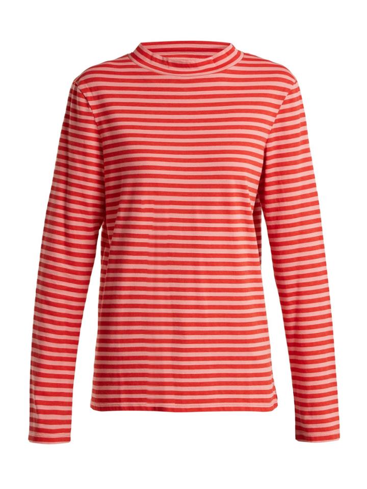 M.i.h Jeans Emile High-neck Striped Cotton Top