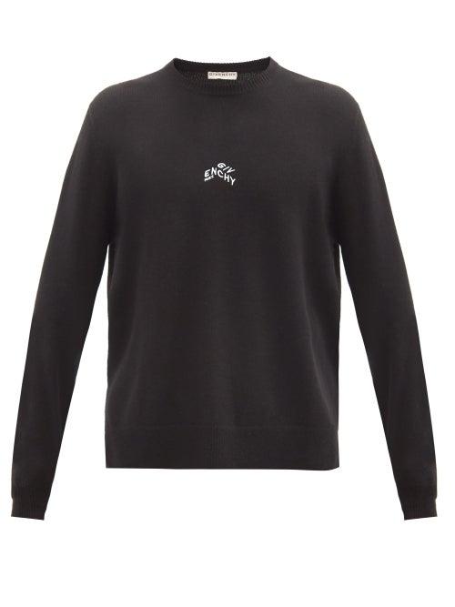 Matchesfashion.com Givenchy - Refracted Logo-embroidered Cashmere Sweater - Mens - Black