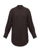 Matchesfashion.com Joseph - Cinna Silk Blend Pleated Shirt - Womens - Black